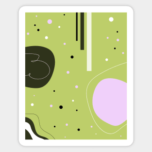 Grass Green Abstract Art Sticker